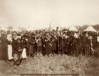 Russian pilgrims at the River Jordan, preparing for the Epiphany celebration, 1898-1911